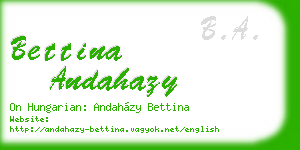bettina andahazy business card
